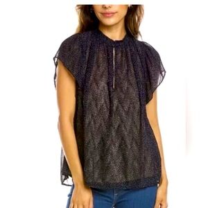 Vince Starry Dot Blouse Side XS Black / Purple $345